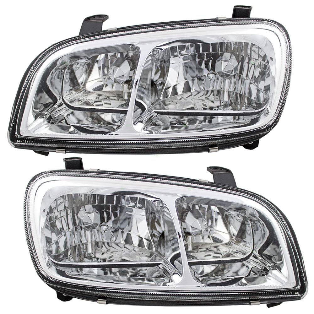 Brock Replacement Driver and Passenger Headlights Headlamps Compatible with 1998-2000 Rav4 81150-42090 81110-42090