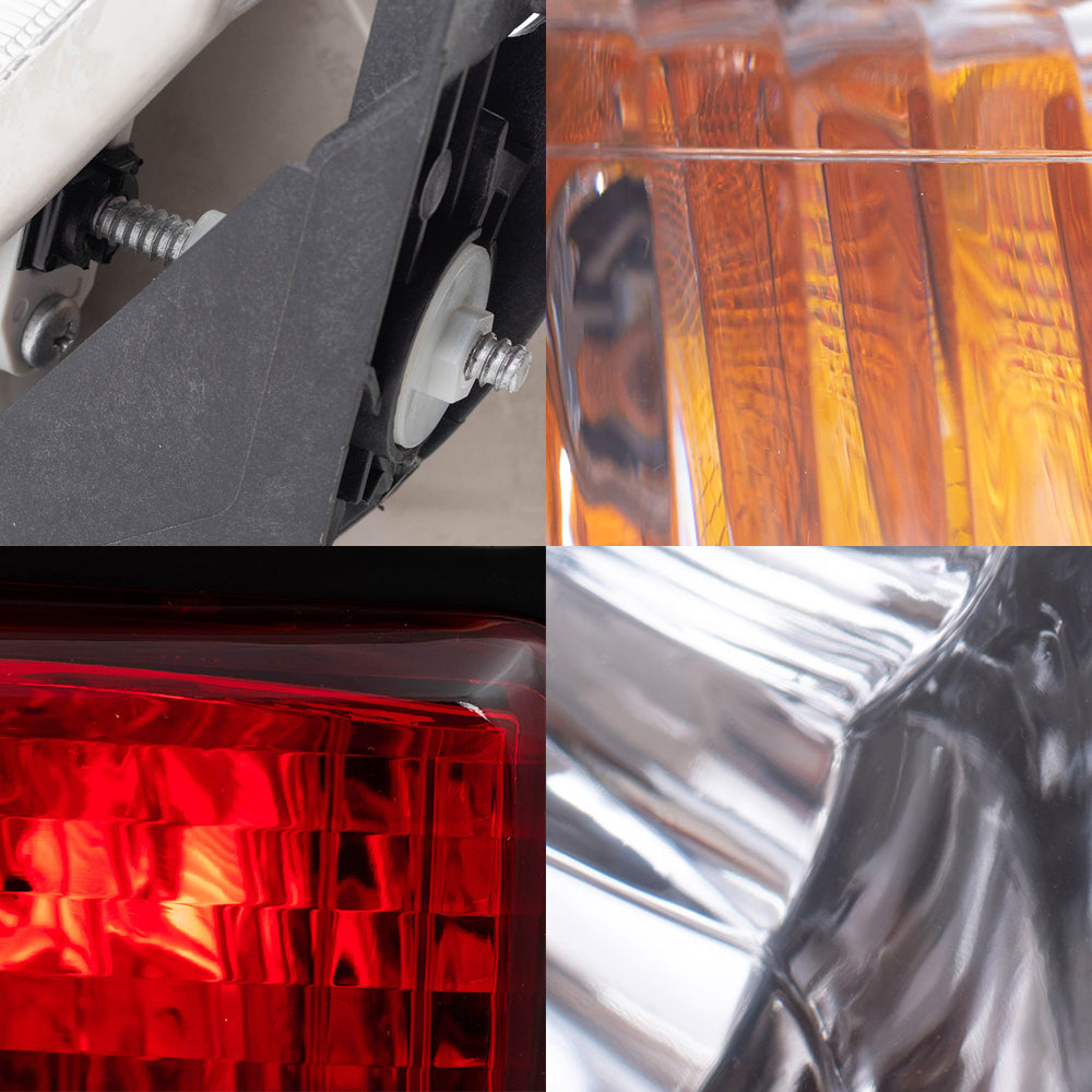 Brock Replacement Driver and Passenger Side Headlights, Signal Marker Lights, Fog Lights and Tail Lights 8 Piece Set Compatible with 2000-2004 Tundra Regular/Access Cab with Standard Bed