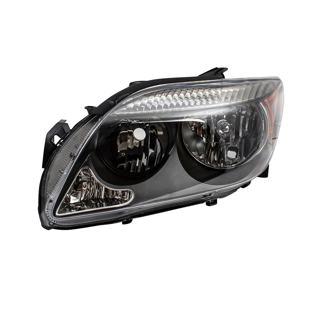 Fits 2005-2007 Scion tC Headlight Drivers Halogen Headlamp Grey Bezel Assembly