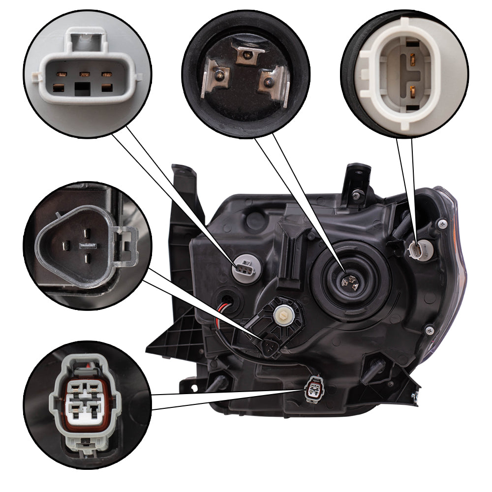 Brock Replacement Set Halogen Headlights Compatible with 2018 2019 2020 Tundra