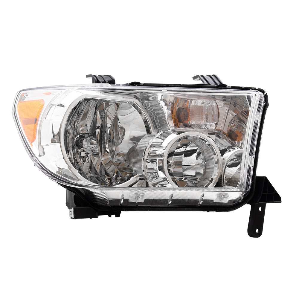 Brock Replacement Driver and Passenger Halogen Headlights Headlamps Compatible with 2008-2017 Sequoia 811500C051 811100C051