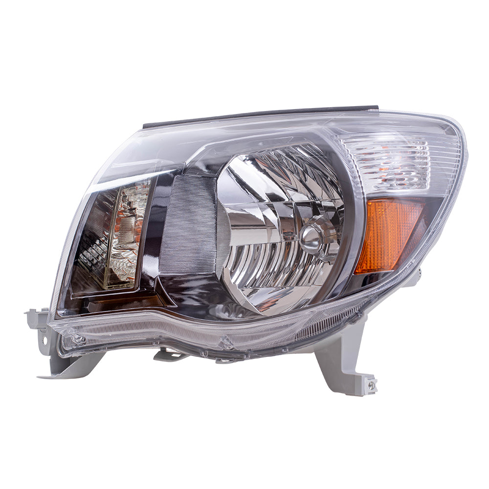 Brock Replacement Pair Set Headlights Headlamps w/ Black Chrome Bezels Compatible with Tacoma Pickup 8115004173 8111004173