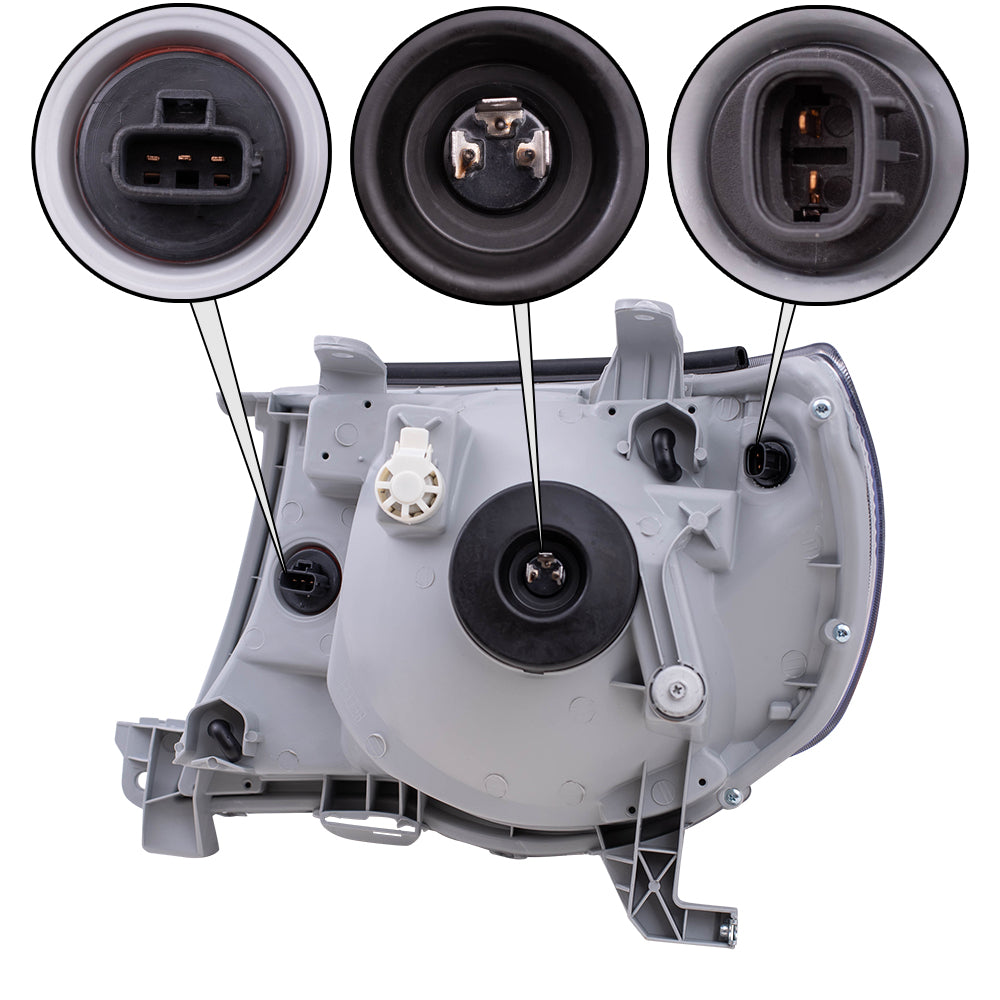 Fits Toyota Tacoma Truck 05-11 Passengers Headlight Black Chrome Bezel Assembly