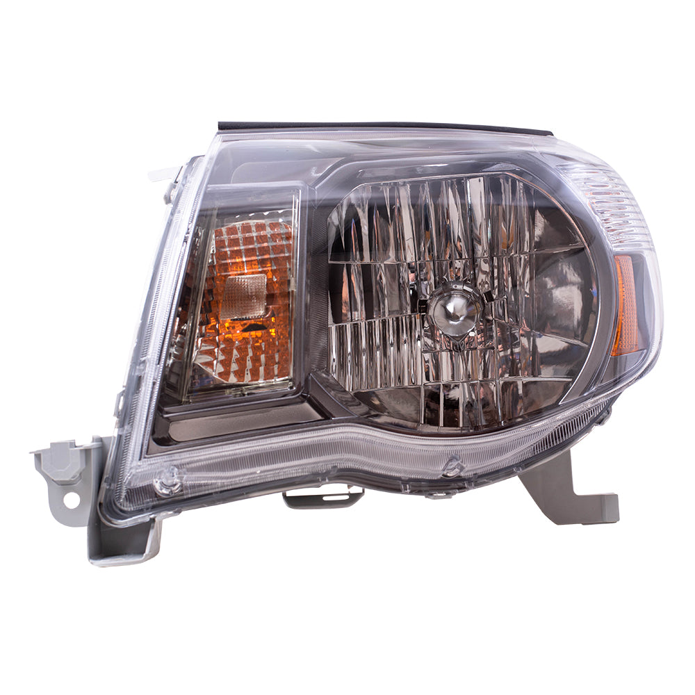 Brock Replacement Pair Set Headlights Headlamps w/ Black Chrome Bezels Compatible with Tacoma Pickup 8115004173 8111004173