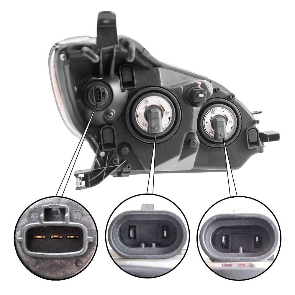 Brock Replacement Driver and Passenger Headlights Headlamps Compatible with Matrix 81150-02650 81110-02650
