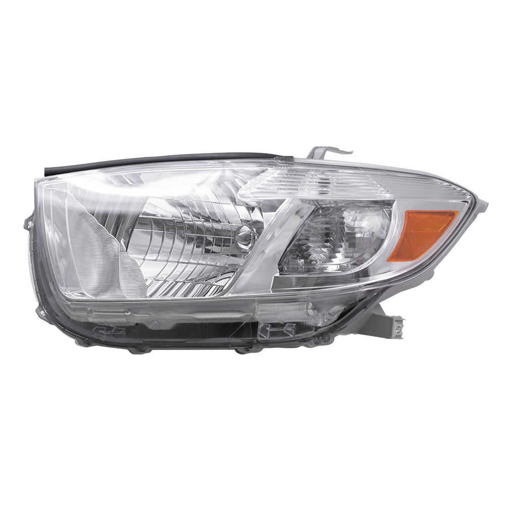 Fits Toyota Highlander 08-10 Drivers Headlamp Headlight Unit- Clear Lens