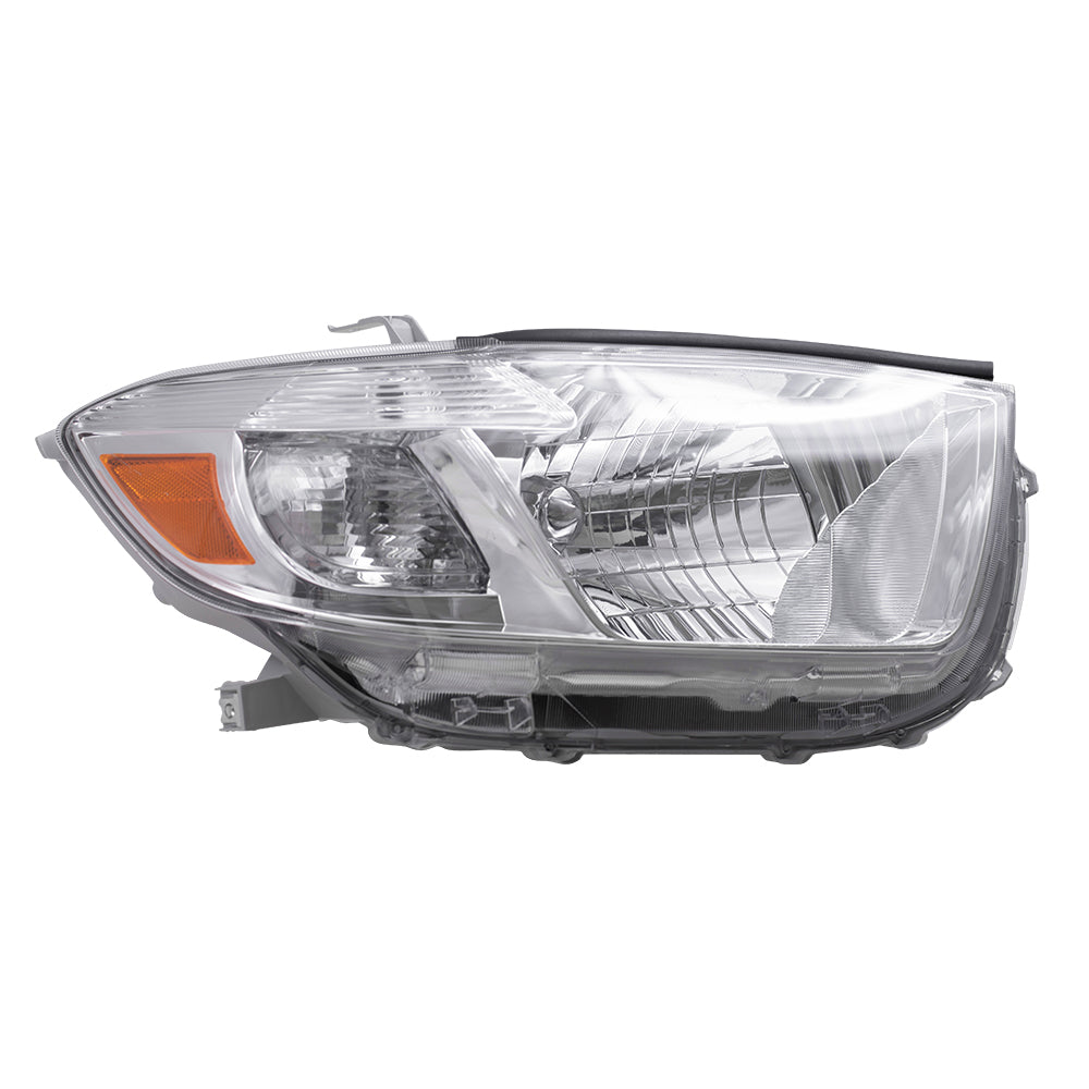 Fits Toyota Highlander 08-10 Passengers Headlamp Headlight Unit - Clear Lens