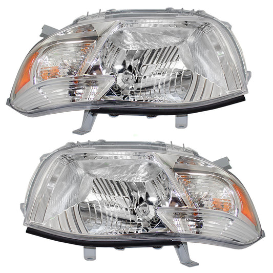 Brock Replacement Driver and Passenger Headlights Headlamps Compatible with 2008-2010 Highlande SUV 81150-0E110 81110-0E090
