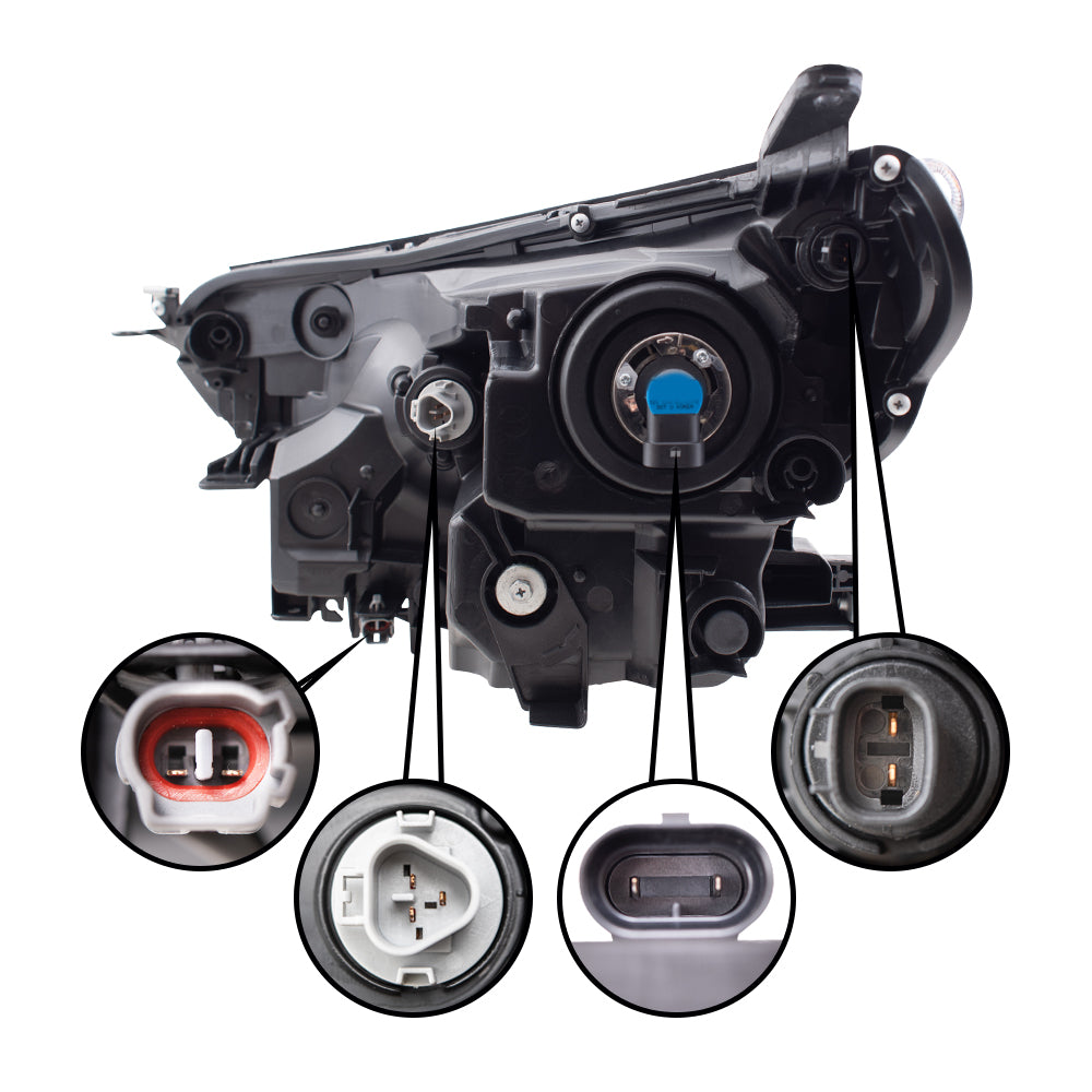 Brock Aftermarket Replacement Driver Left Passenger Right Halogen Combination Headlight Assembly CAPA Certified W/O Black Bezel Compatible with 2016-2018 Toyota RAV4 North America Built