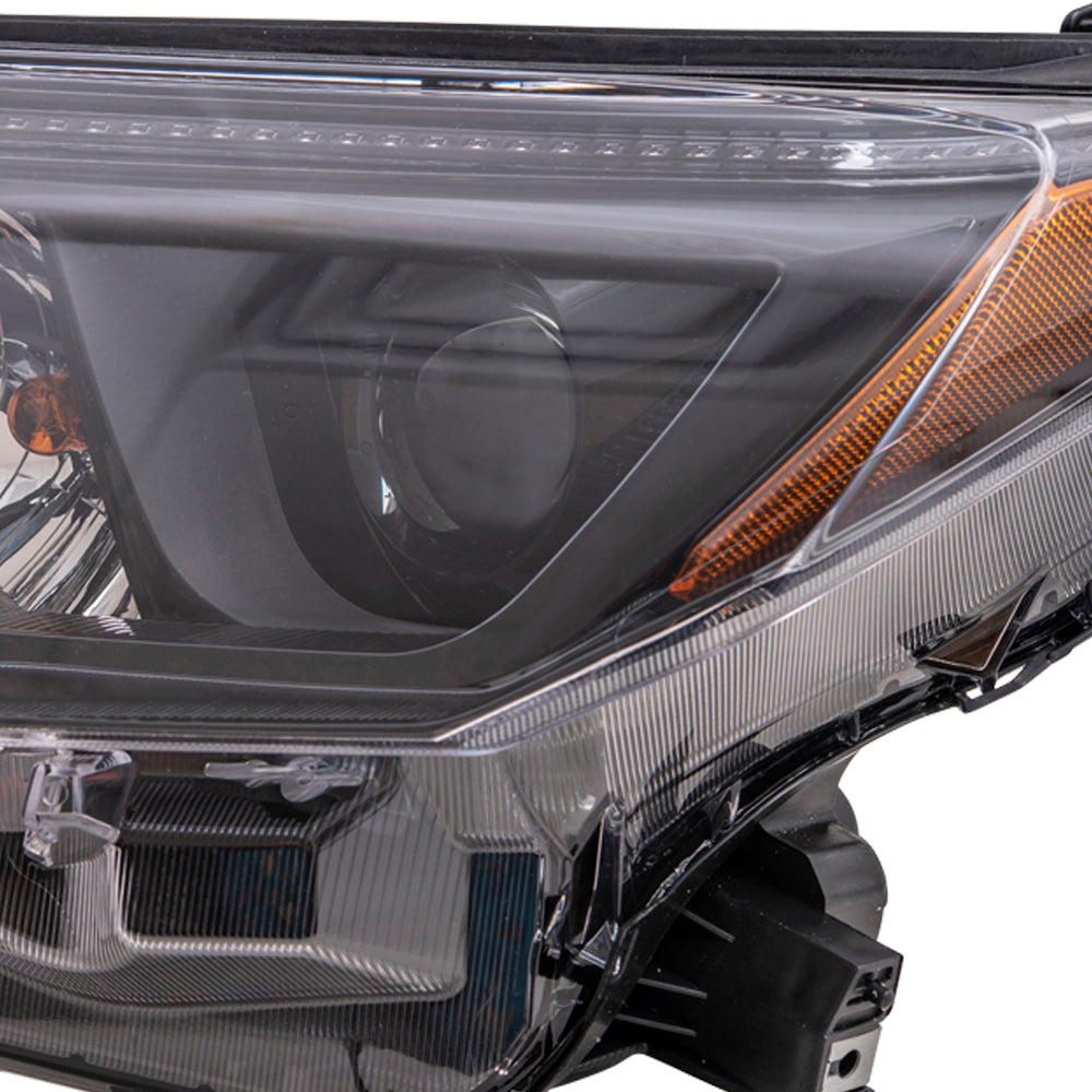 Brock Aftermarket Replacement Driver Side Left Halogen Combination Headlight Assembly With Black Bezel CAPA Certified Compatible With 2016-2018 Toyota RAV4