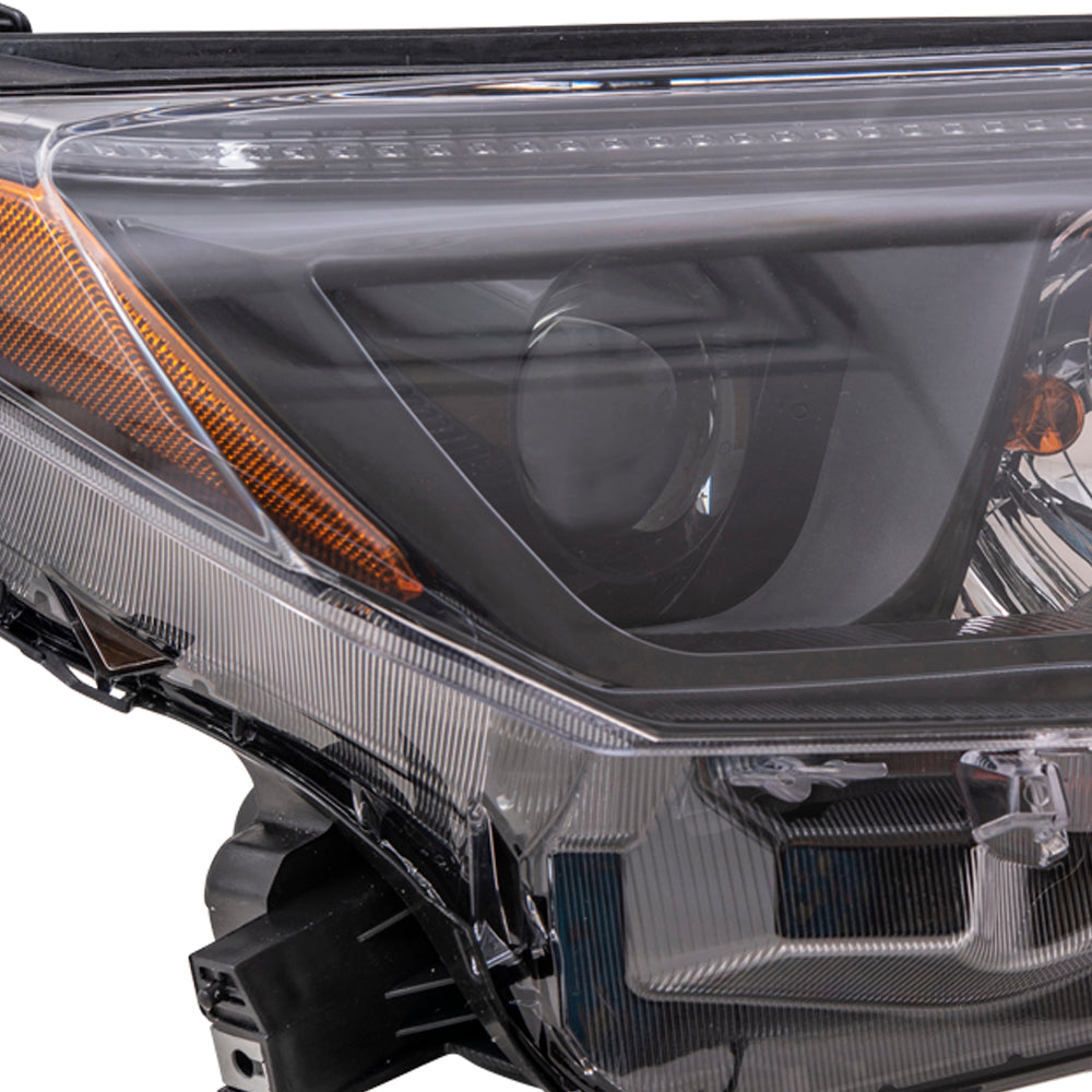 Brock Aftermarket Replacement Passenger Right Halogen Combination Headlight Assembly With Black Bezel CAPA Certified Compatible With 2016-2018 Toyota RAV4