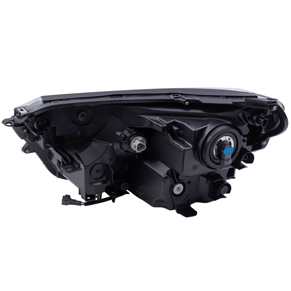 Brock Aftermarket Replacement Passenger Right Halogen Combination Headlight Assembly With Black Bezel Compatible With 2016-2018 Toyota RAV4