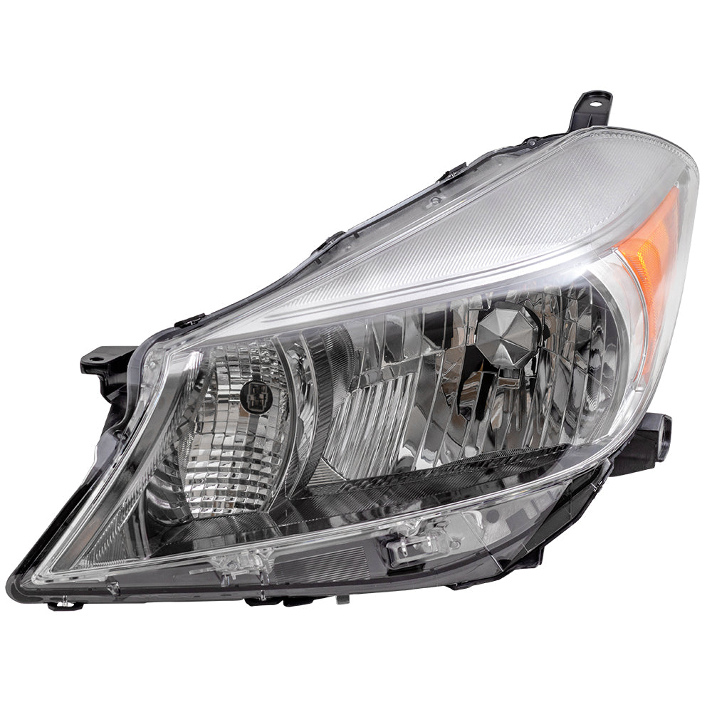 Brock Replacement Pair Headlights Headlamps w/ Smoked Trim Driver and Passenger Set Compatible with 2012-2014 Yaris Hatchback 8117052E20 8113052E20