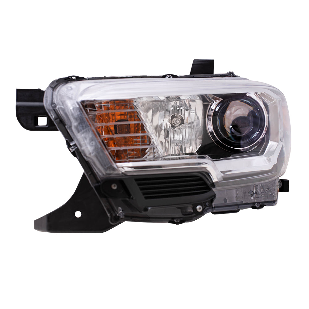 Brock Aftermarket Replacement Driver Left Passenger Right Halogen Combination Headlight Assembly Without LED Daytime Running Light Set Compatible With 2016-2017 Toyota Tacoma Without Fog Lights