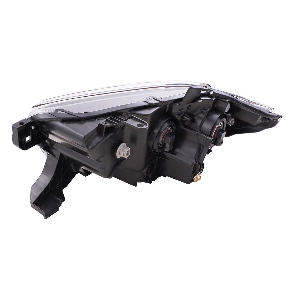 Brock Aftermarket Replacement Driver Left Passenger Right Halogen Combination Headlight Assembly With LED Daytime Running Light Set Compatible With 2017-2019 Toyota Tacoma With LED Fog Lights