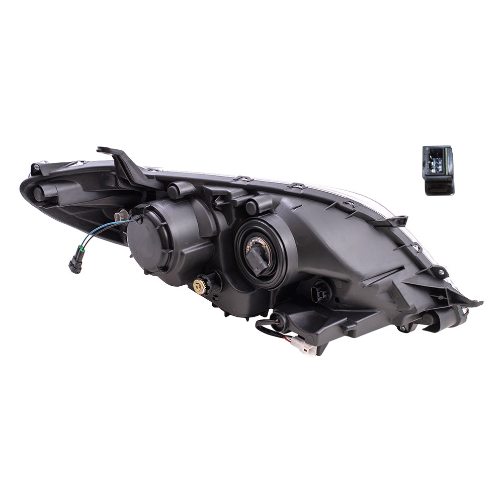 Brock Aftermarket Replacement Part Driver & Passenger Side Headlights w/LED Daytime Running Lights & Fog Lights Kit W/Bezels-Wiring-Switch Set Compatible with 2015-2017 Toyota Sienna EXCEPT SE