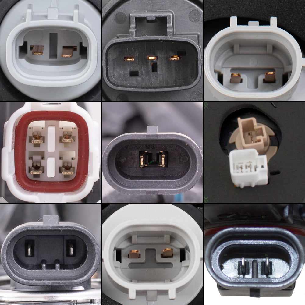 Brock Aftermarket Replacement Part Driver & Passenger Side Headlights w/LED DRLs, Tail Lights Quarter & Liftgate Mounted, & Fog Lights Kit Set Compatible with 2015-2017 Toyota Sienna EXCEPT SE