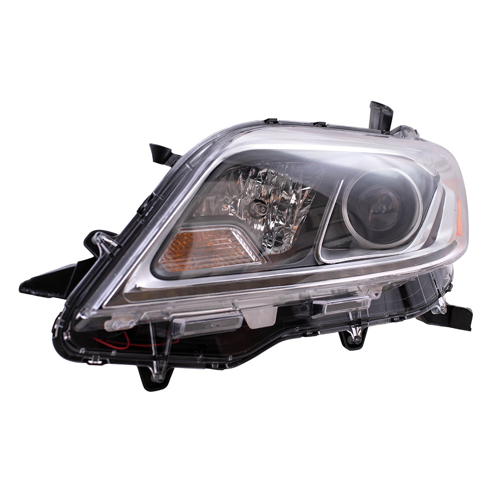 Halogen Combination Headlight Assembly With Chrome Bezel-LED Daytime Running Light Driver Side Left For 2015-2020 Toyota Sienna