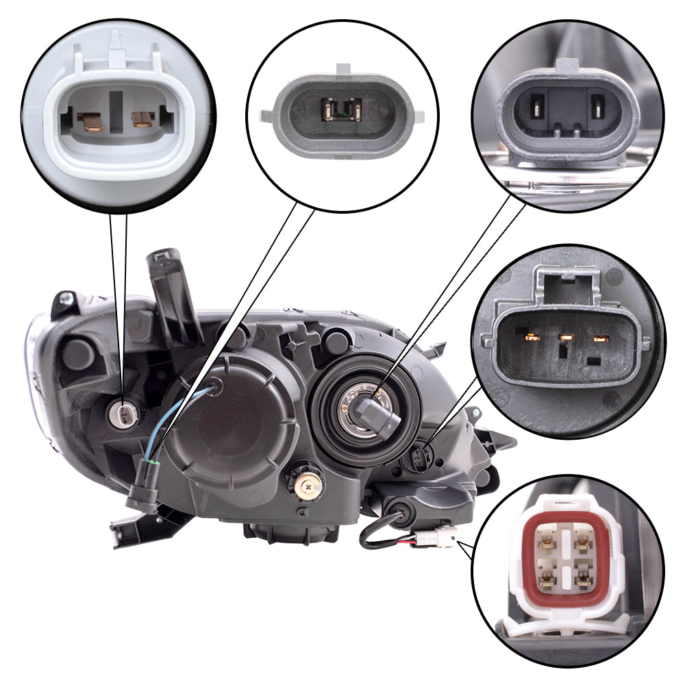 Halogen Combination Headlight Assembly With Chrome Bezel-LED Daytime Running Light Driver Side Left For 2015-2020 Toyota Sienna