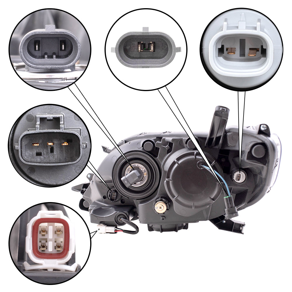 Halogen Combination Headlight Assembly With Chrome Bezel-LED Daytime Running Light Passenger Side Right For 2015-2020 Toyota Sienna