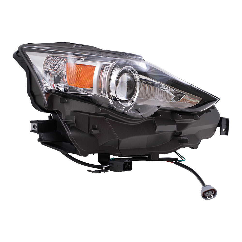 Brock Replacement Driver and Passenger Side HID Combination Headlight Assembly Without HID Kit Set Compatible with 2014-2016 is