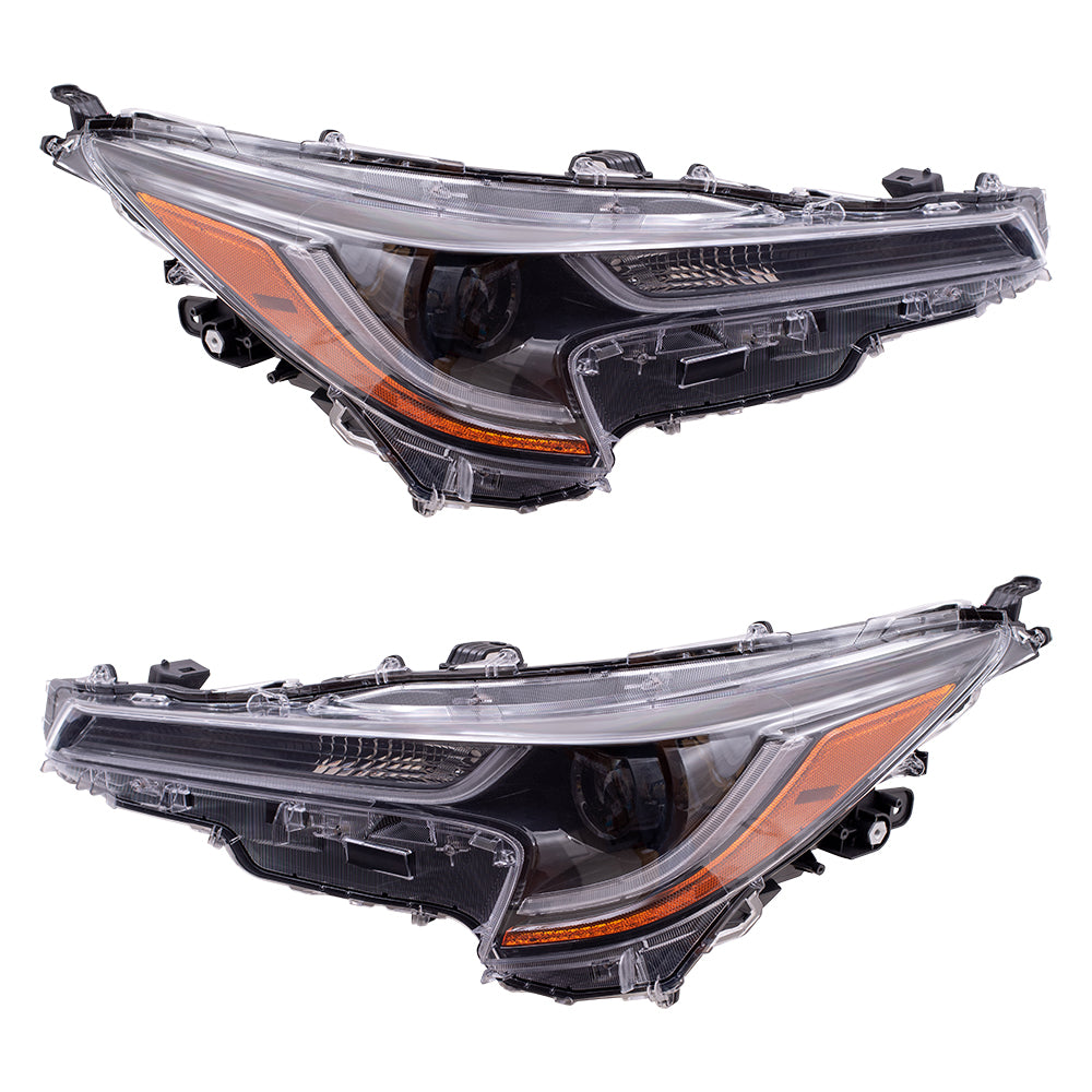 Brock Replacement Driver and Passenger Side LED Combination Headlight Unit Compatible with 2020-2021 Corolla L/LE Japan Built ONLY