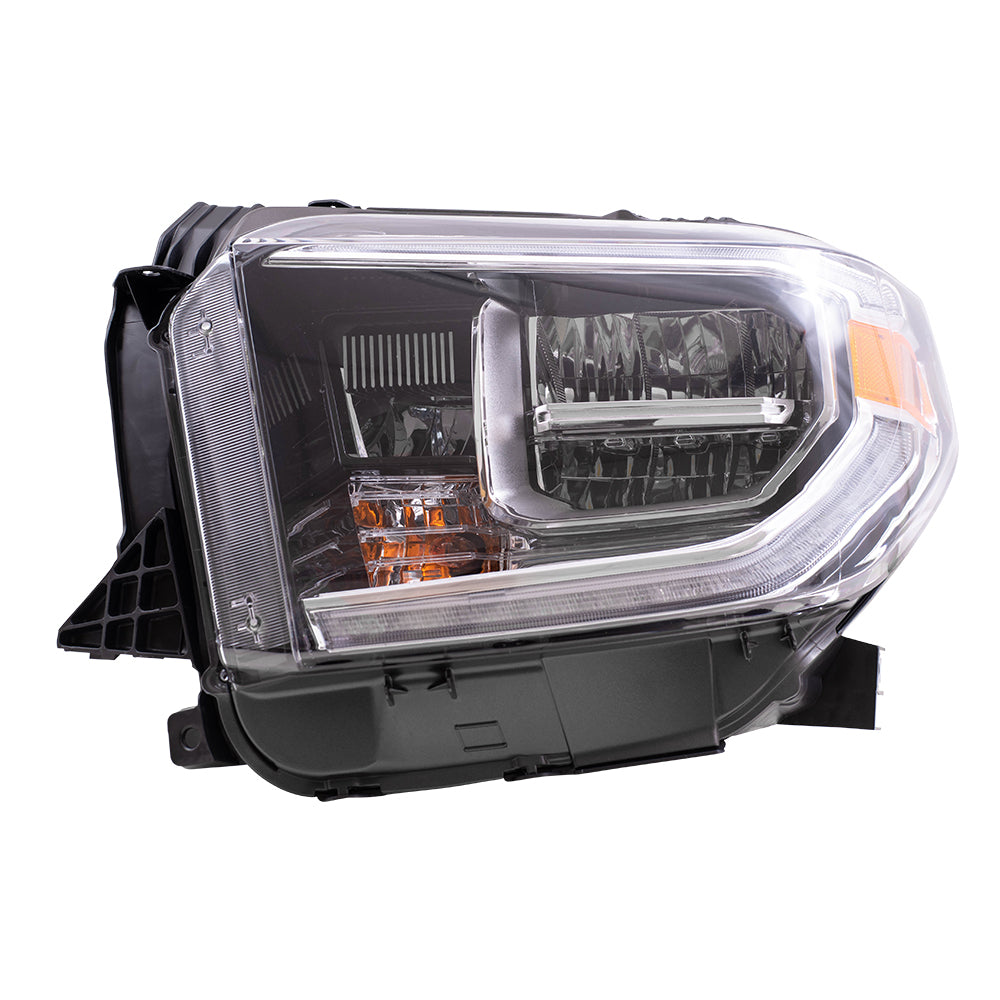 Brock Replacement Driver Side LED Combination Headlight Assembly without Smoked Chrome Accent Compatible with 2018-2021 Tundra