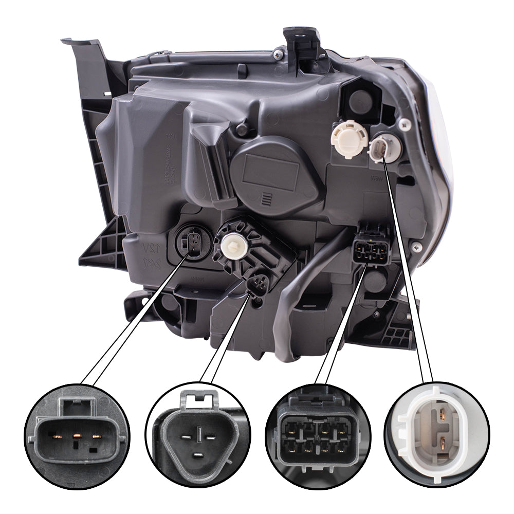 Brock Replacement Driver Side LED Combination Headlight Assembly without Smoked Chrome Accent Compatible with 2018-2021 Tundra