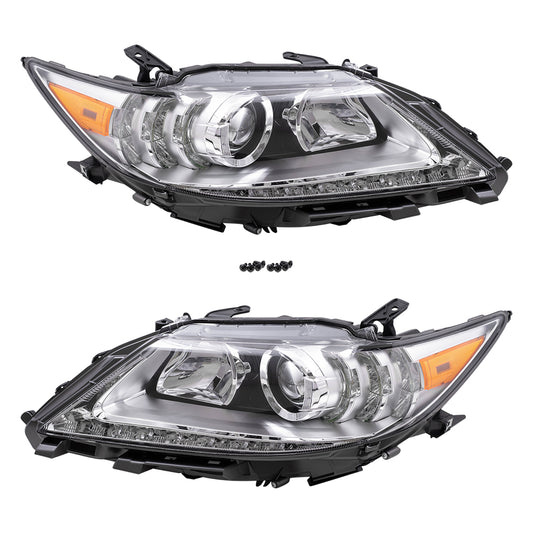Brock Replacement Driver and Passenger Side HID Combination Headlight Assemblies without HID Kit Compatible with 2013-2015 ES 350 and 2013-2015 ES 300h