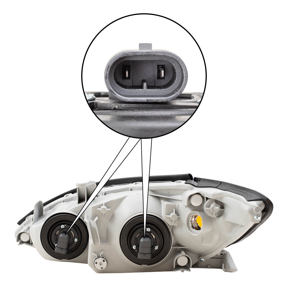 Brock Replacement Driver and Passenger Halogen Headlights Set Lens with Chrome Bezels Compatible with 2002-2004 Camry 81150AA060 81110AA060