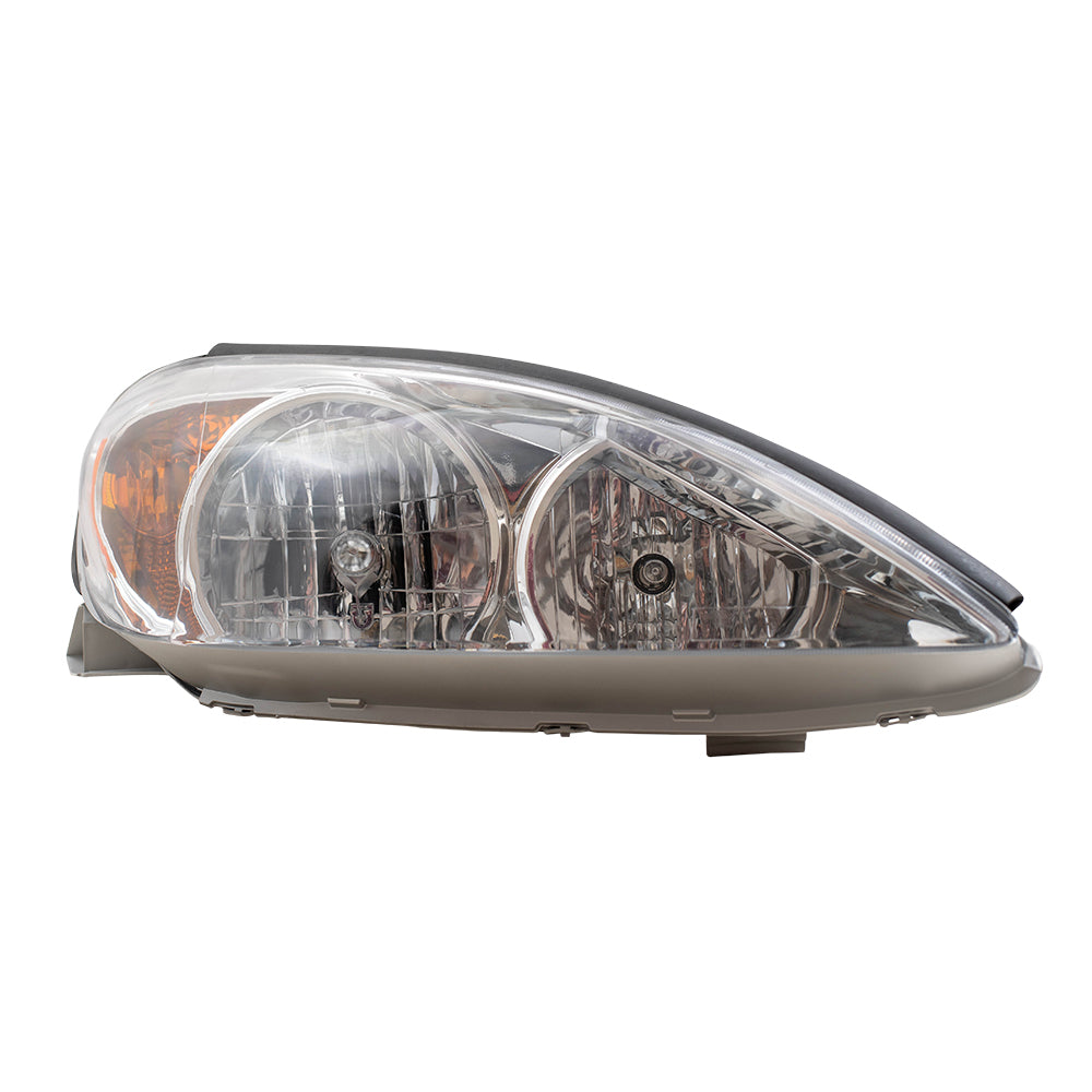 Brock Replacement Driver and Passenger Halogen Headlights Set Lens with Chrome Bezels Compatible with 2002-2004 Camry 81150AA060 81110AA060
