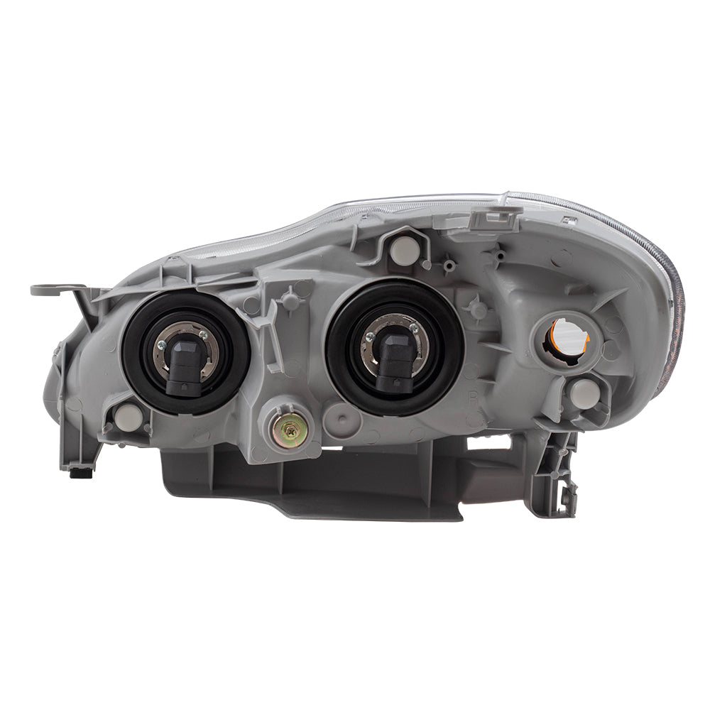 Brock Replacement Driver and Passenger Halogen Headlights Lens with Chrome Bezel Compatible with 2005-2008 Corolla N. America 8115002350 8111002360