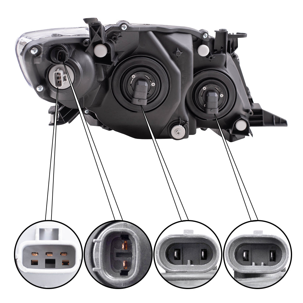 Fits Toyota Corolla USA 09-10 Drivers Headlight Assembly - Lens w/ Black Housing