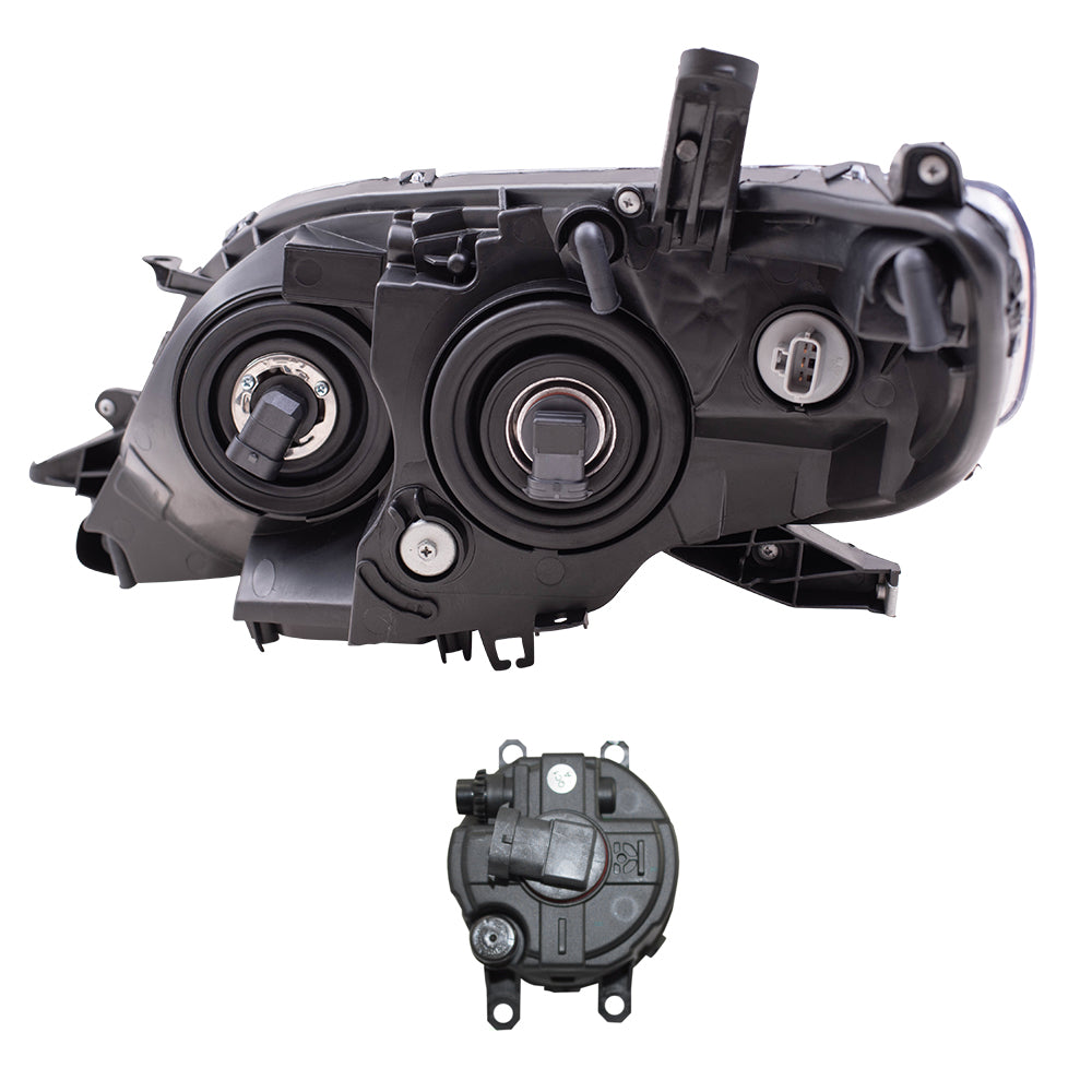 Brock Aftermarket Replacement Part Driver & Passenger Side Headlights w/o LED Daytime Running Lights & Fog Lights Kit W/Bezels-Wiring-Switch Set Compatible with 2011-2017 Toyota Sienna EXCEPT SE