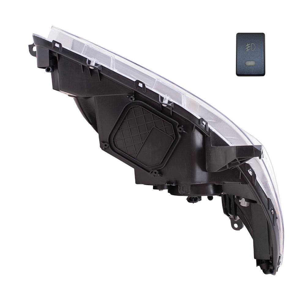 Brock Aftermarket Replacement Part Driver & Passenger Side Headlights w/o LED Daytime Running Lights & Fog Lights Kit W/Bezels-Wiring-Switch Set Compatible with 2011-2017 Toyota Sienna EXCEPT SE