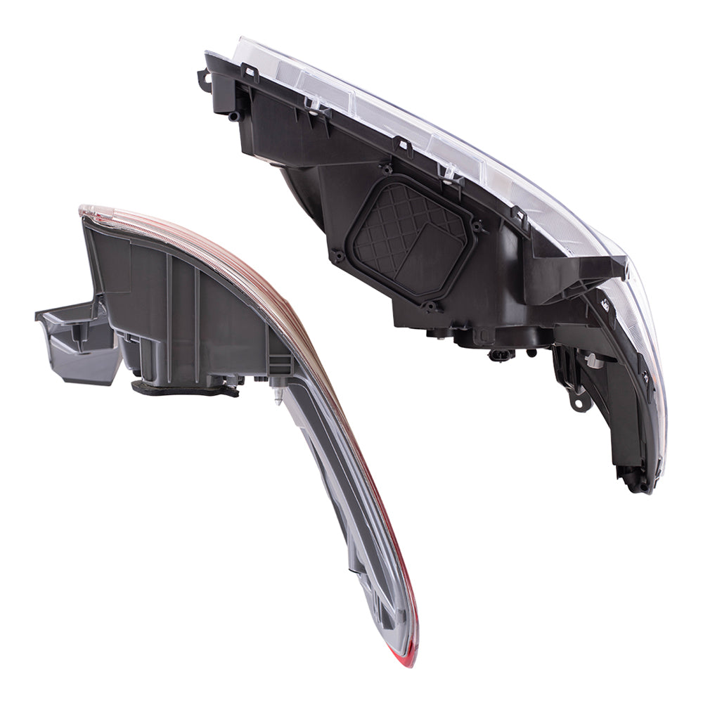 Brock Aftermarket Replacement Part Driver & Passenger Side Halogen Combination Headlights w/o LED Daytime Running lights & Tail Lights Quarter Mounted Compatible with 2011-2014 Toyota Sienna EXCEPT SE