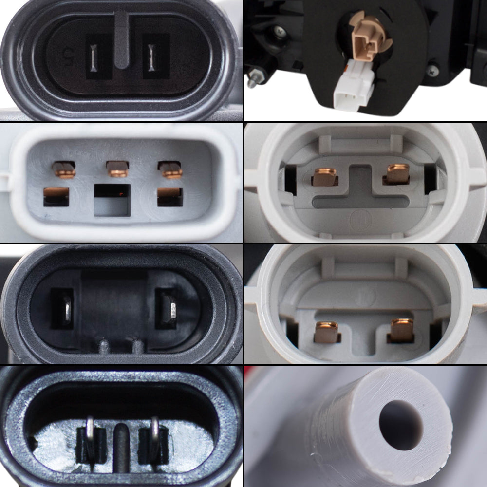 Brock Aftermarket Replacement Part Set of Headlights w/o LED Daytime Running light, Fog Lights Kit, Tail Lights, & Rear Bumper Reflectors Set Compatible with 2015-2017 Toyota Sienna EXCEPT SE