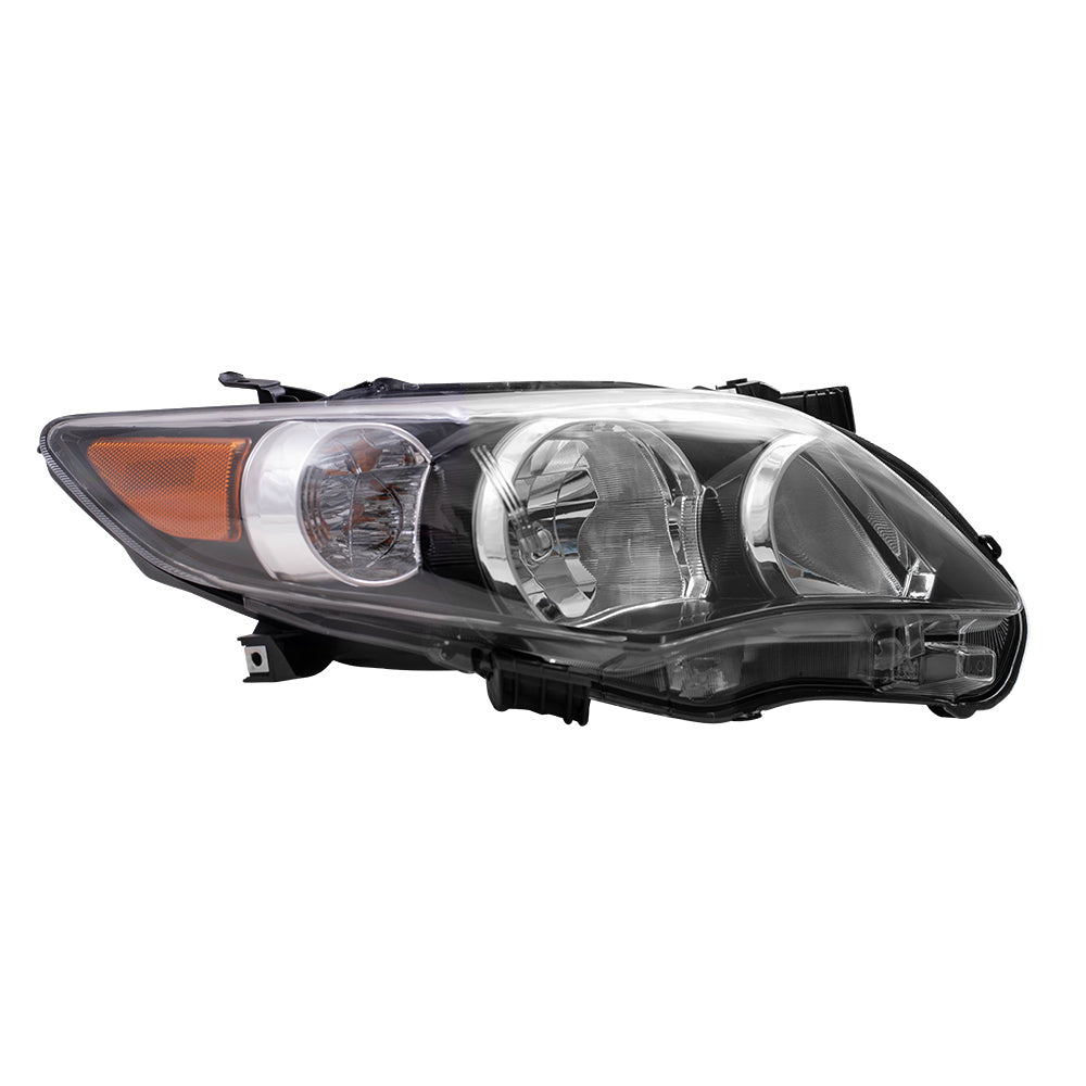Brock Replacement Driver and Passenger Headlights Headlamps with Black Housing Compatible with Corolla 8115002B60 8111002B60