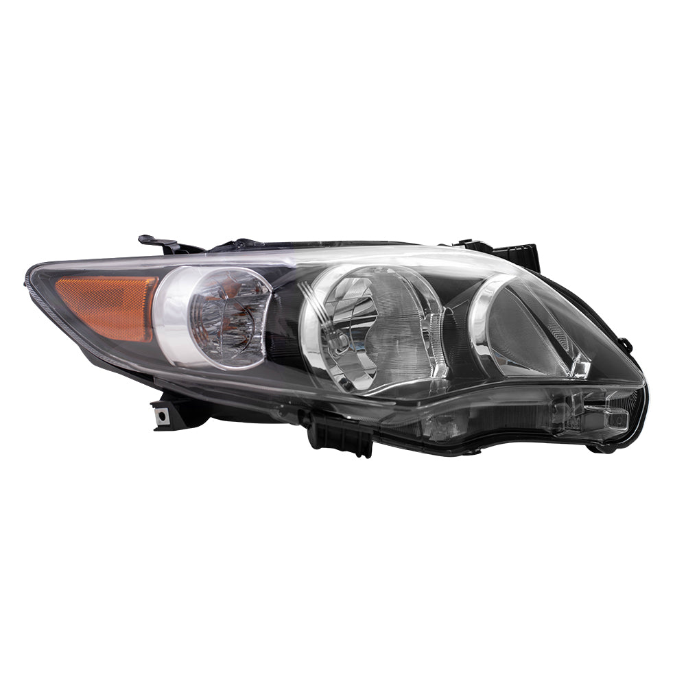 Fits Toyota Corolla 11-12 Passengers Headlamp Headlight Assembly - Black Housing