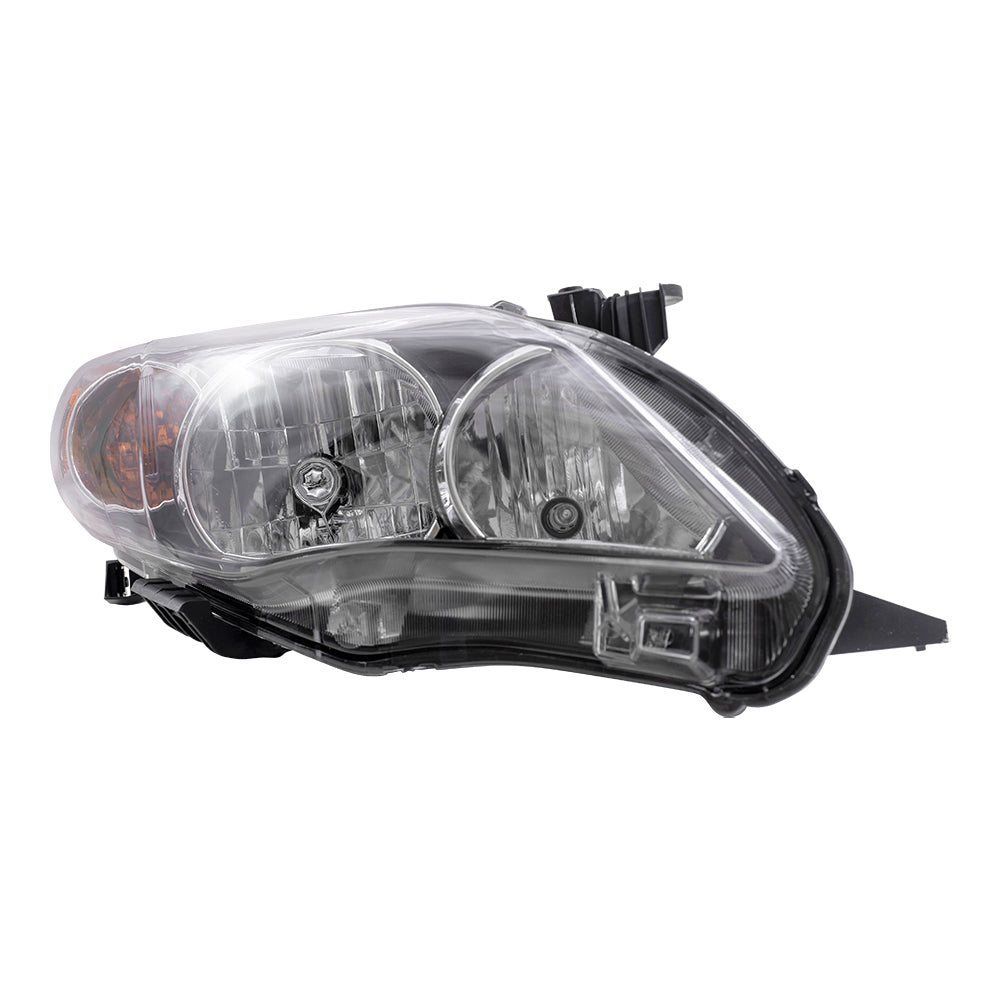Brock Replacement Driver and Passenger Headlights Headlamps with Black Housing Compatible with Corolla 8115002B60 8111002B60