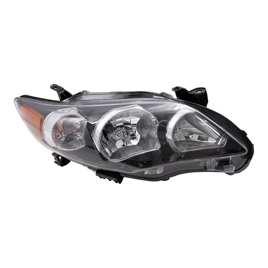Fits Toyota Corolla 11-12 Passengers Headlamp Headlight Assembly - Black Housing