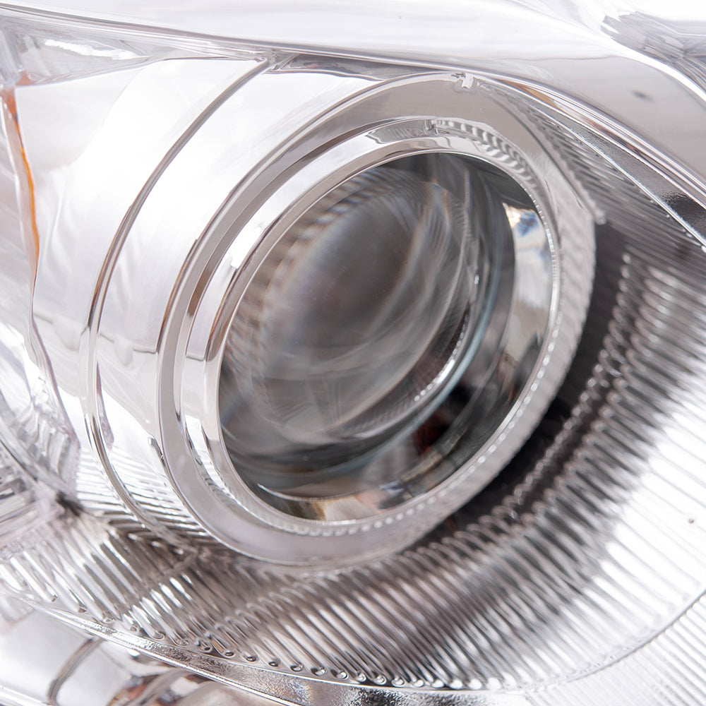 Brock Replacement Driver and Passenger Halogen Headlights Headlamps with Chrome Bezels Compatible with 12-14 Camry 8115006470 8111006470