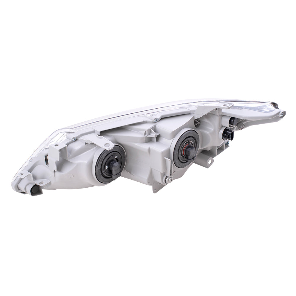 Brock Replacement Driver and Passenger Halogen Headlights Headlamps with Chrome Bezels Compatible with 12-14 Camry 8115006470 8111006470
