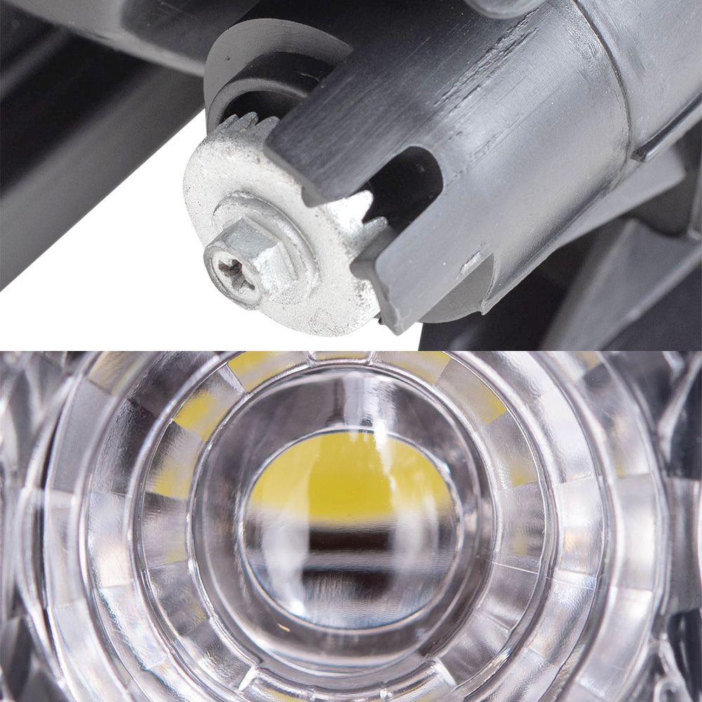 Brock Replacement Driver and Passenger Side Headlights and Turn Signal Lights with Daytime Running Lights 4 Piece Set Compatible with 2012-2015 Prius