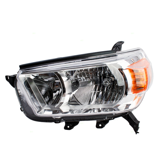 Fits Toyota 4Runner 10-13 Drivers Combination Headlamp Lens Unit - Chrome Bezel
