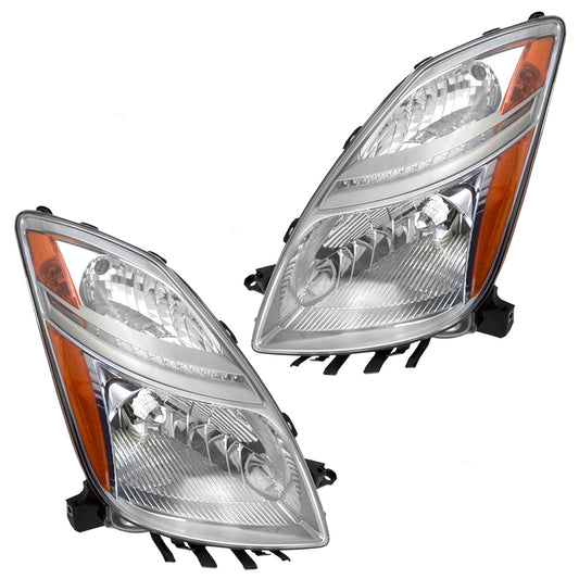 Brock Replacement Driver and Passenger HID Headlights Headlamps Compatible with Prius 81185-47170 81145-47170