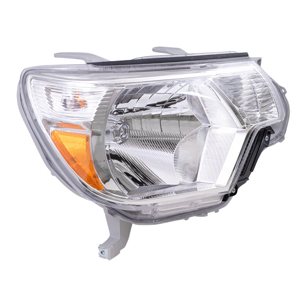 Brock Replacement Passengers Headlight Lens with Chrome Bezel Compatible with Tacoma PickupTruck 81110-04180