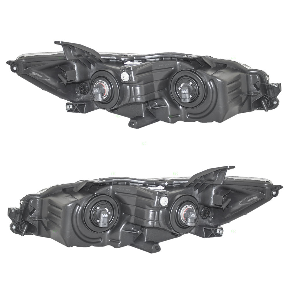 Brock Replacement Driver and Passenger Halogen Headlights Headlamps Chrome Housing Compatible with Camry & Hybrid 81150-06D90 81110-06D90