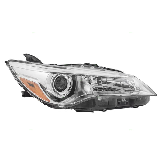Fits Toyota Camry & Hybrid 15-17 Passengers Halogen Headlight - Chrome Housing