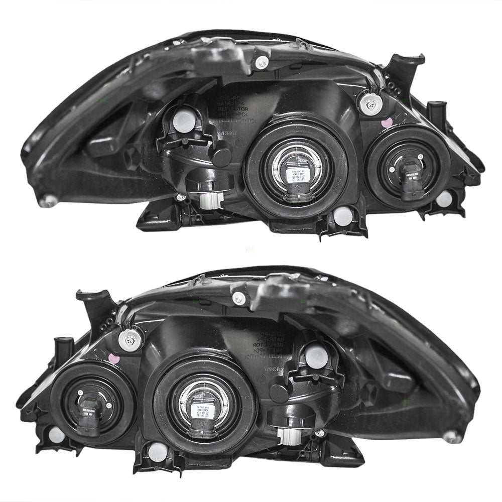 Brock Replacement Driver and Passenger Halogen Headlights Headlamps Compatible with Solara 81150-AA080 81110-AA080